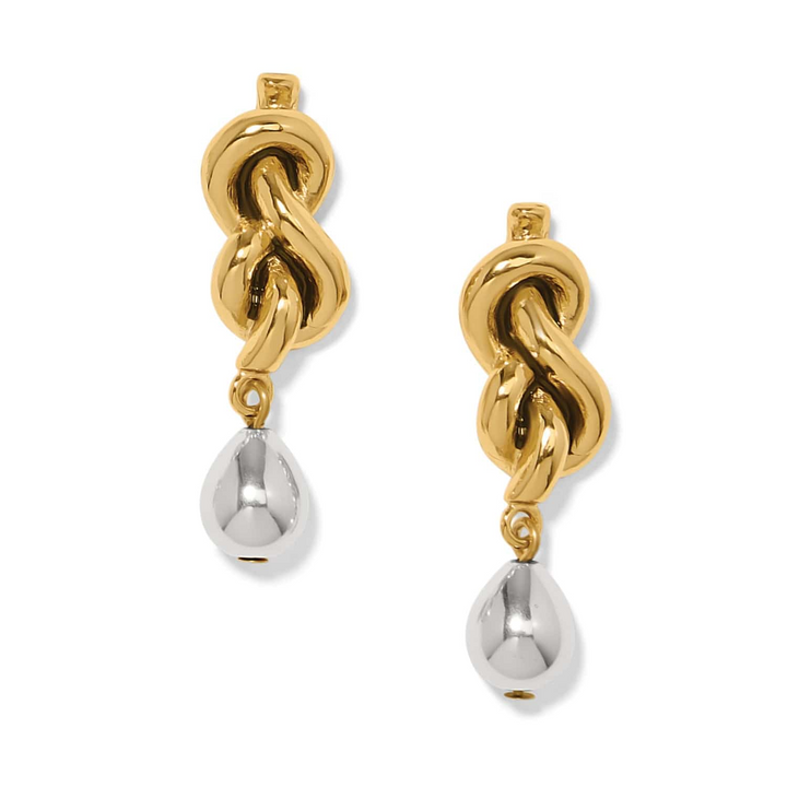 Interlok Single Knot Drop Earrings - Silver/Gold