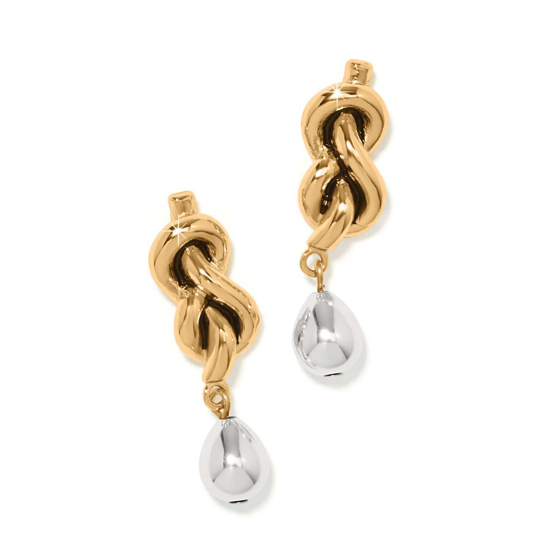 Interlok Single Knot Drop Earrings - Silver/Gold