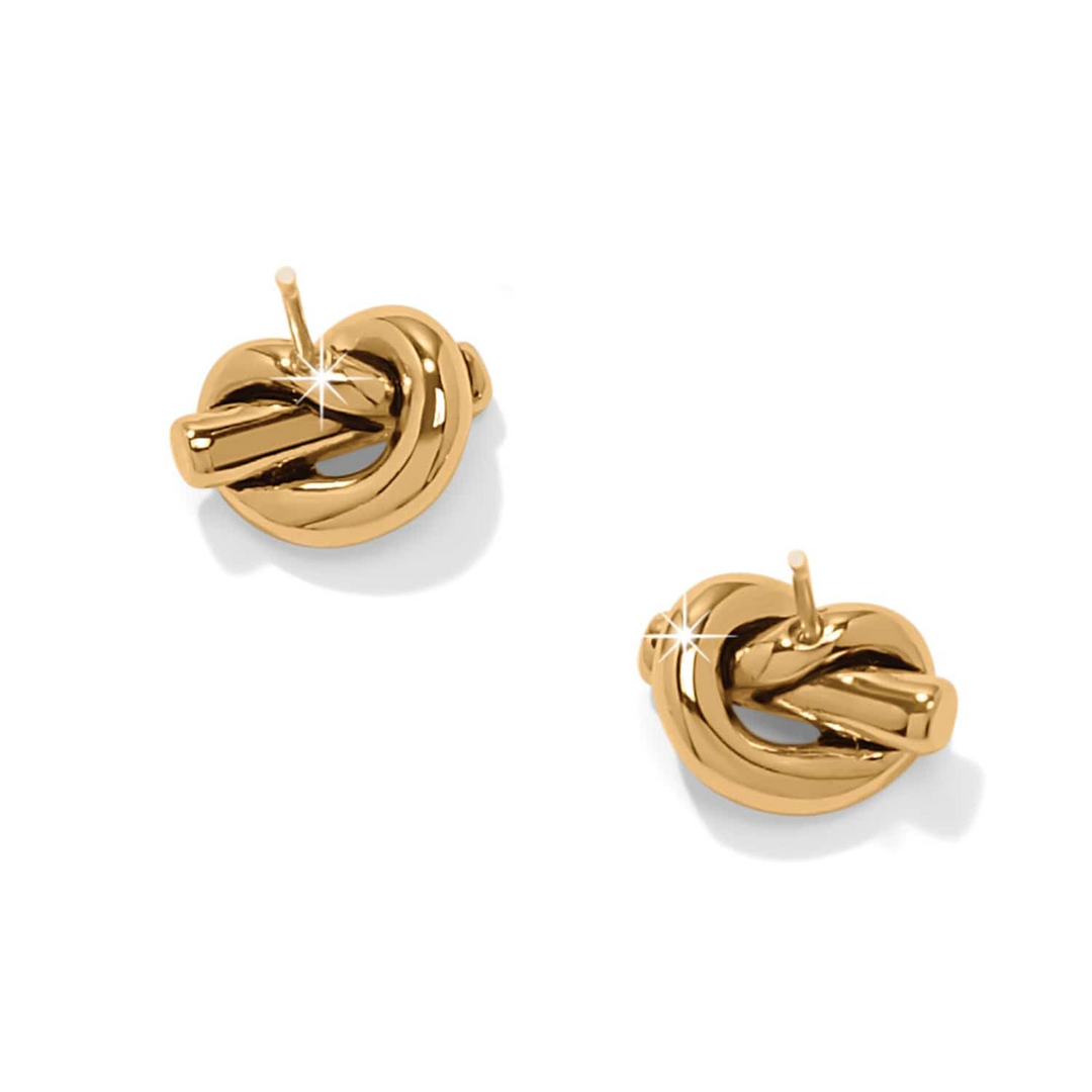Interlok Single Knot Mini Earrings - Gold