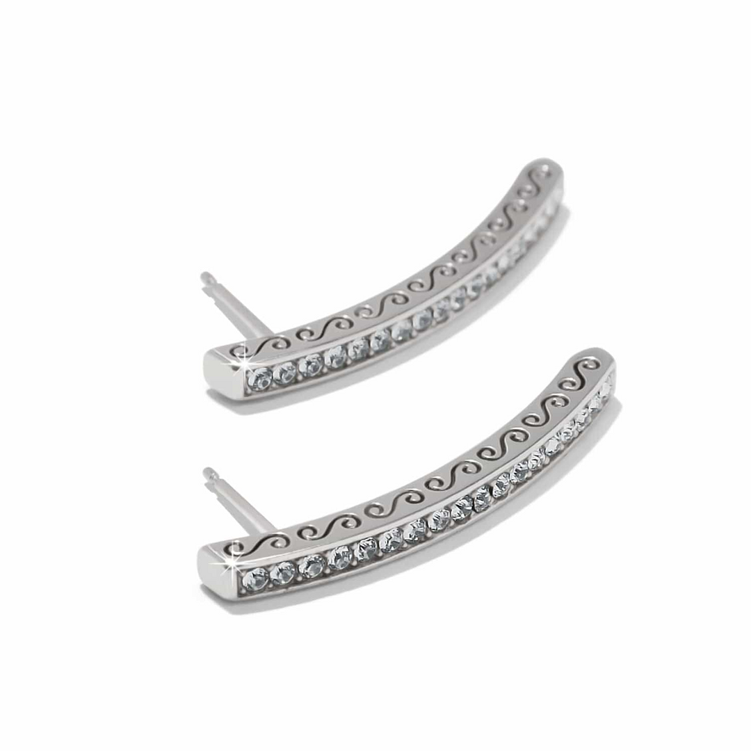 Meridian Geo Bar Post Earrings - Silver