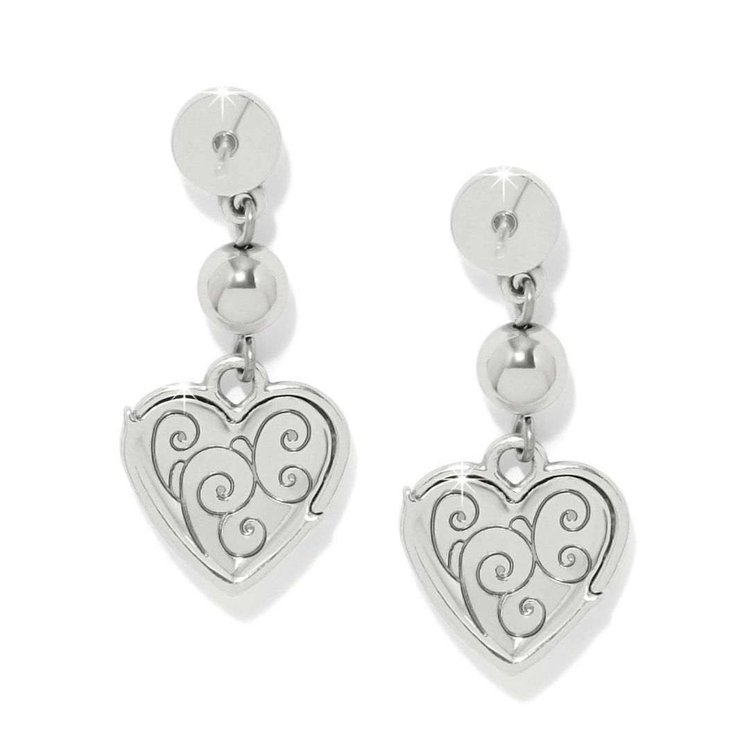 Meridian Petite Heart Wave Post Earrings - Silver