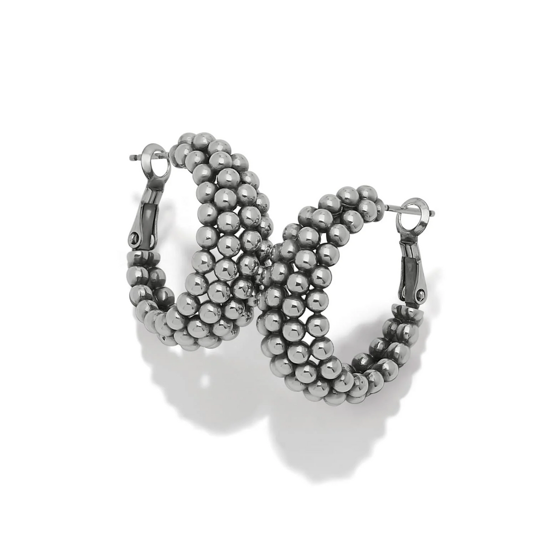 Pretty Tough Blossom Hoop Earrings - Silver