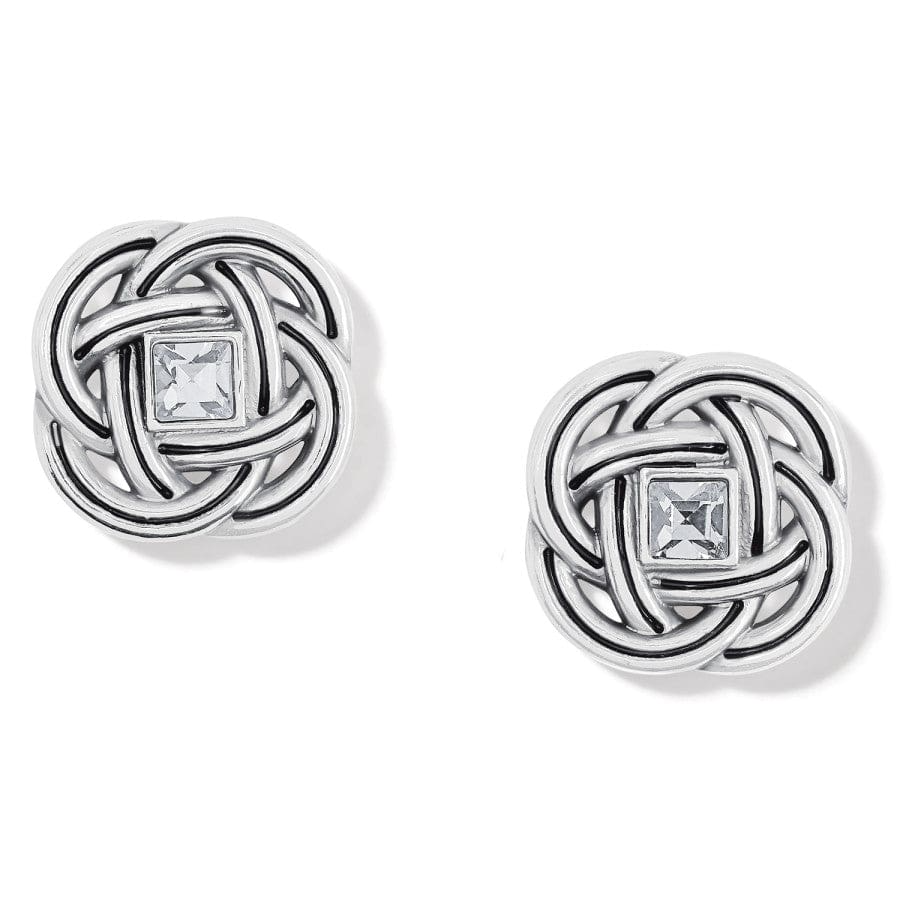 Interlok Shine Post Earrings - Silver