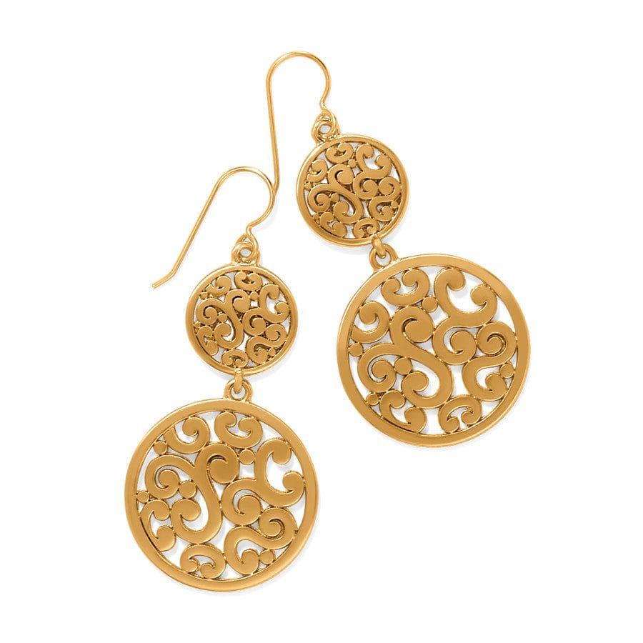 Contempo Medallion Duo French Wire Earrings - Gold