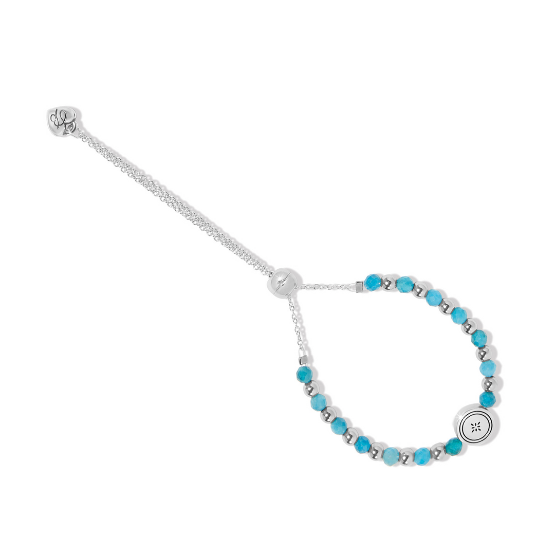 Mosaic Two Tone Beaded Bracelet - Silver/Blue