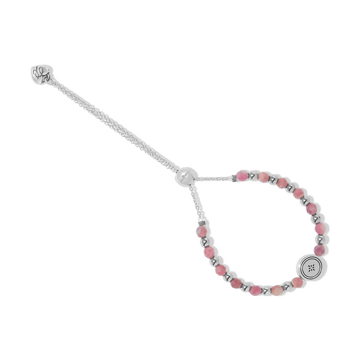 Mosaic Two Tone Beaded Bracelet - Silver/Pink