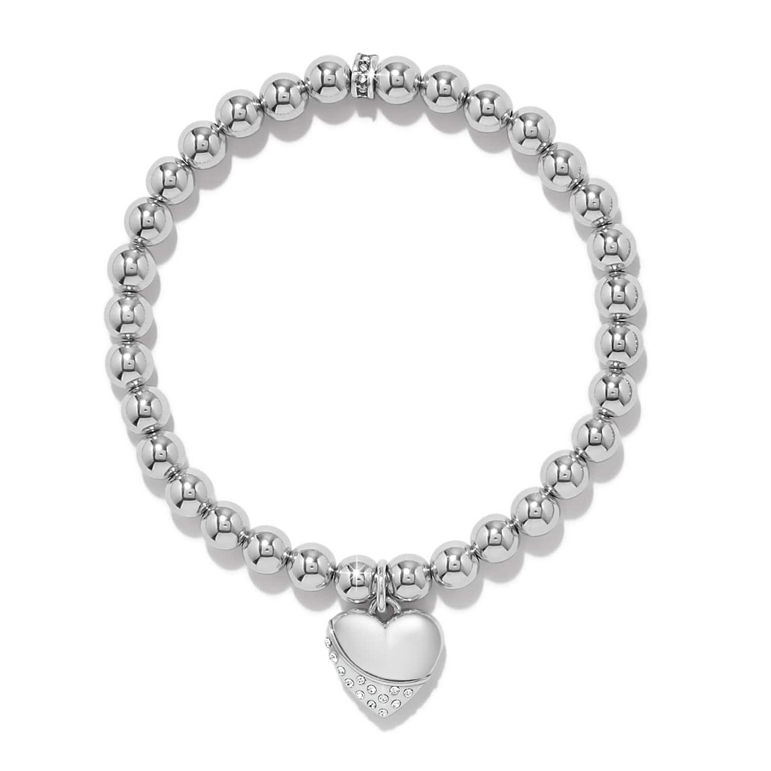 Meridian Petite Wave Heart Stretch Bracelet - Silver