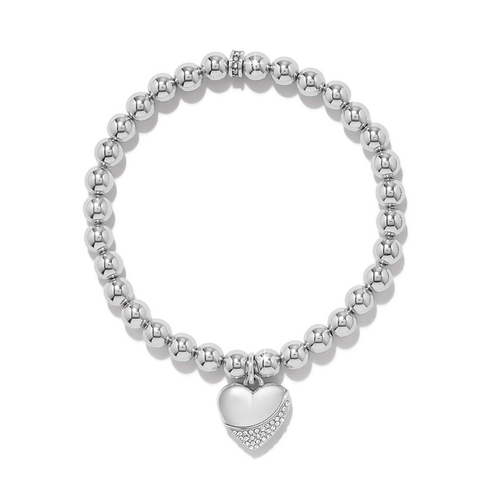 Meridian Petite Wave Heart Stretch Bracelet - Silver