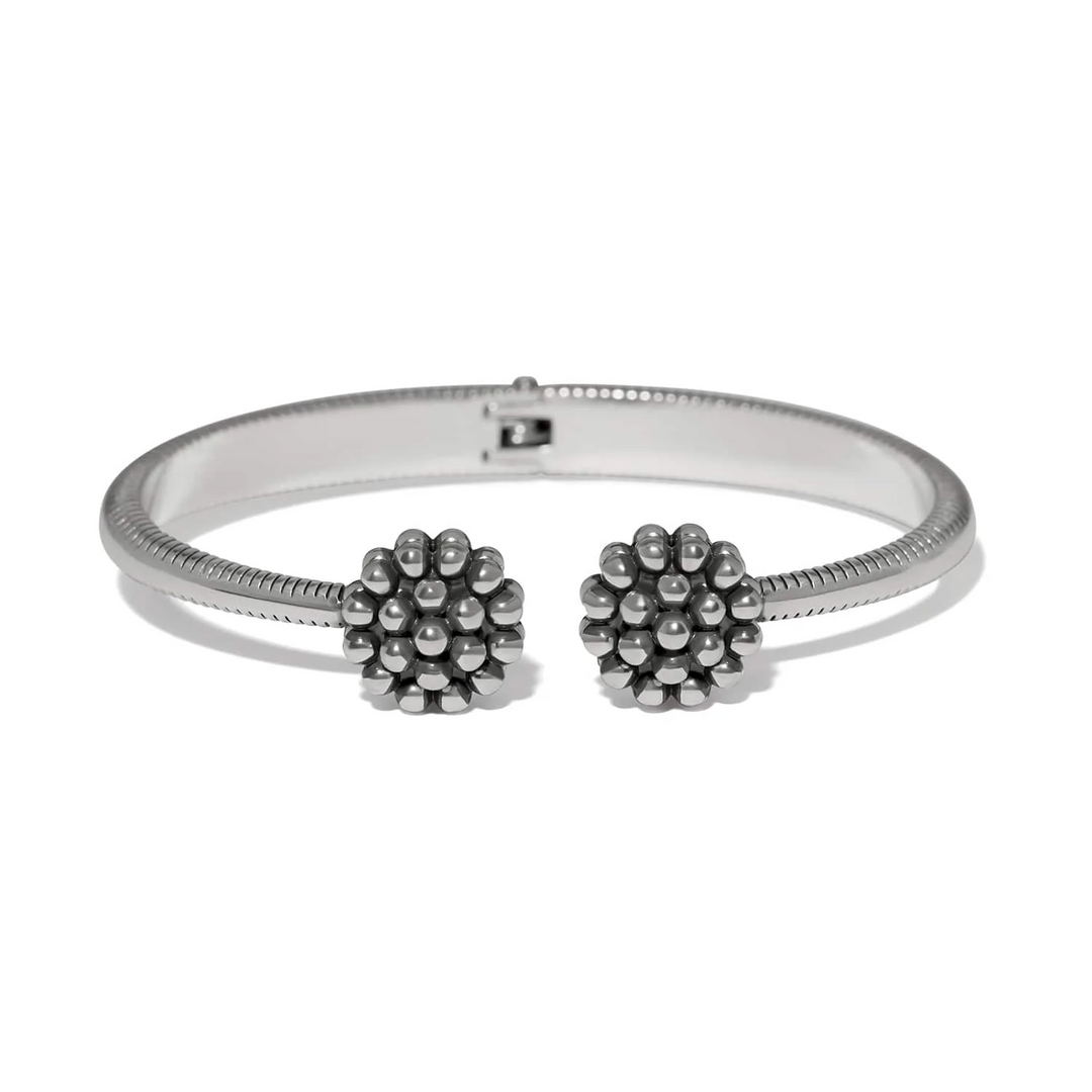 Pretty Tough Blossom Open Hinged Bangle - Silver