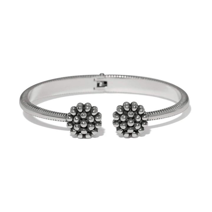 Pretty Tough Blossom Open Hinged Bangle - Silver