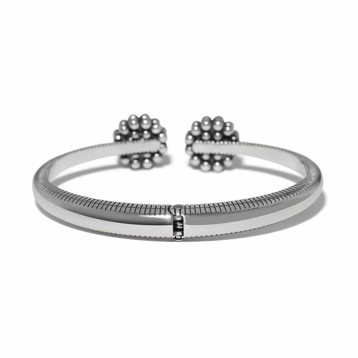 Pretty Tough Blossom Open Hinged Bangle - Silver