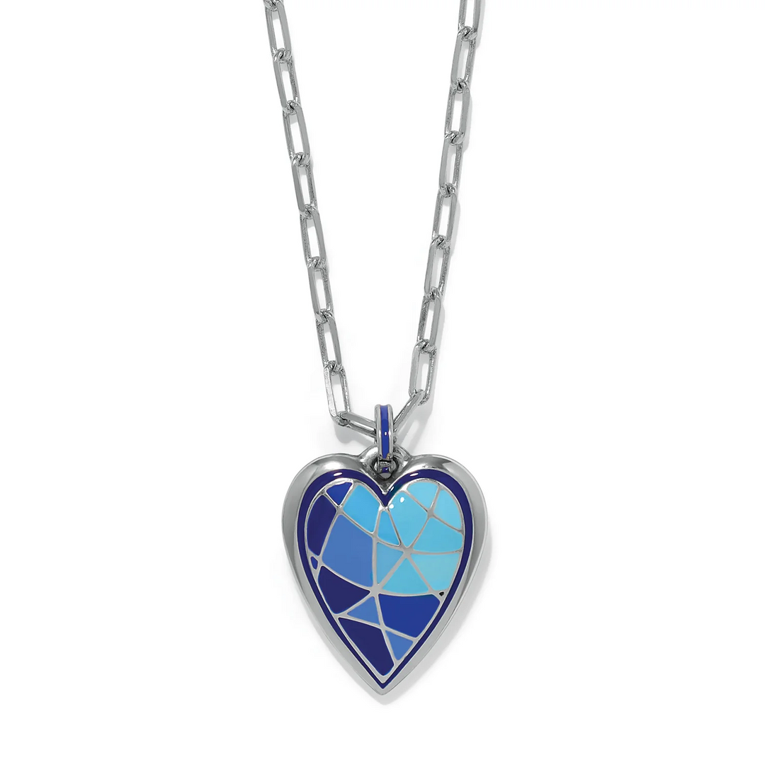 Colormix Heart Blues Petite Necklace - Silver/Blues