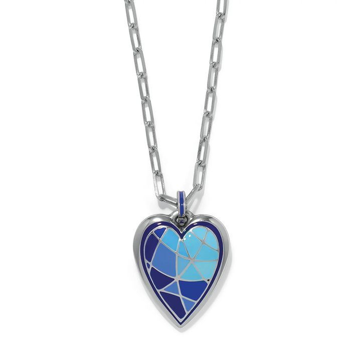 Colormix Heart Blues Petite Necklace - Silver/Blues