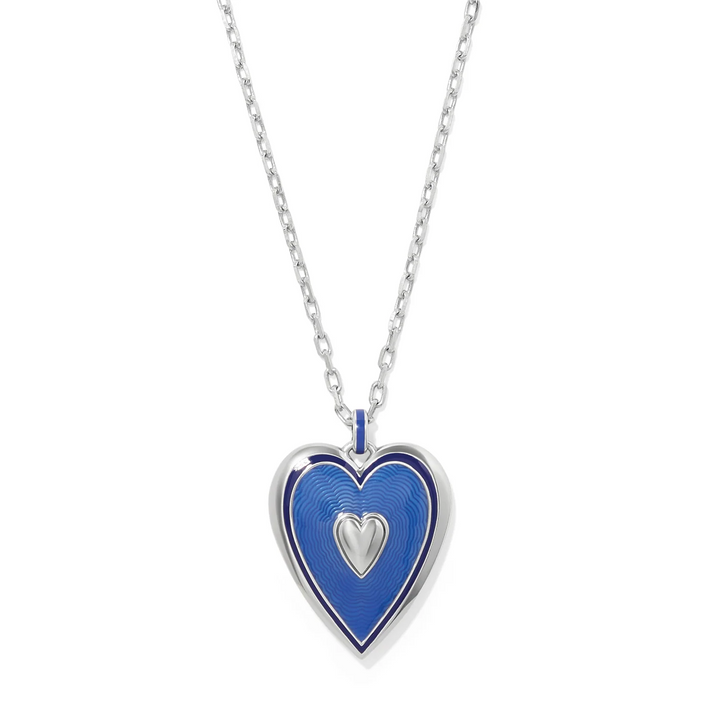 Colormix Heart Blues Petite Necklace - Silver/Blues