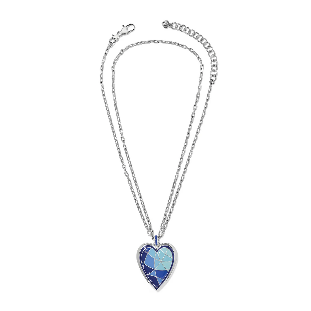 Colormix Heart Blues Petite Necklace - Silver/Blues