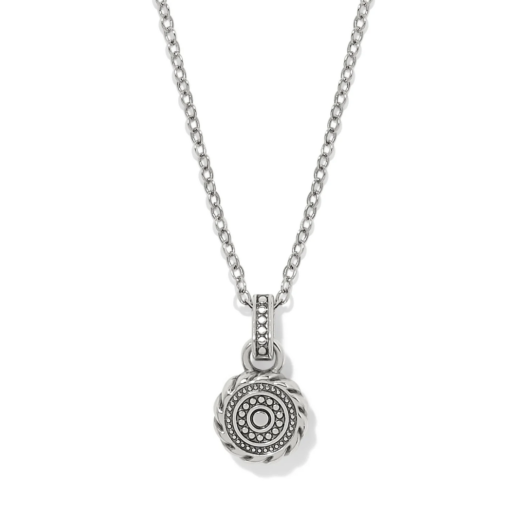 Halo Gemma Petite Round Necklace - Silver/Tanzanite