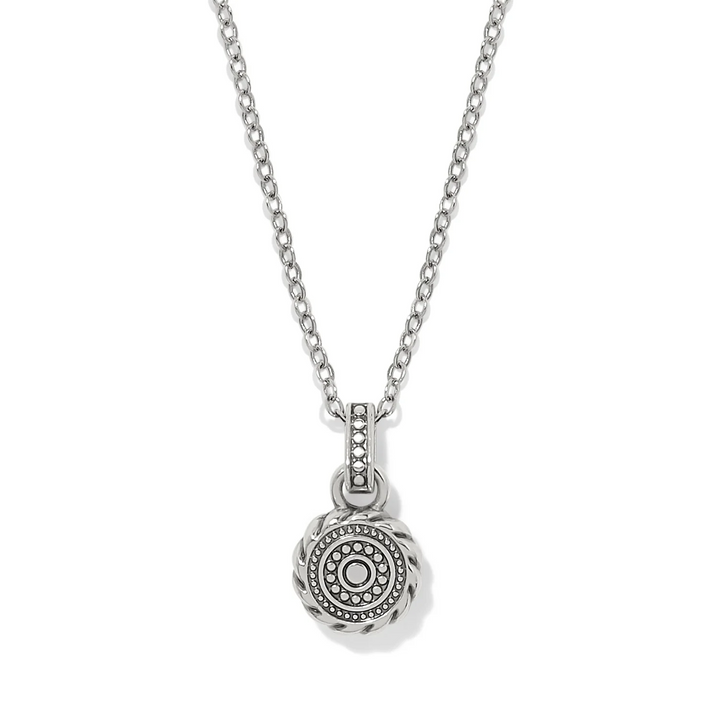 Halo Gemma Petite Round Necklace - Silver/Tanzanite