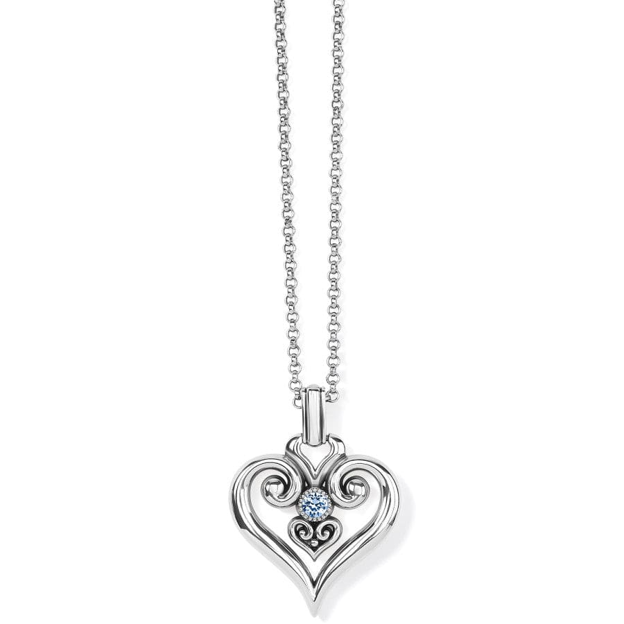 Alcazar Heart Glint Convertible Necklace - Silver/Light Sapphire