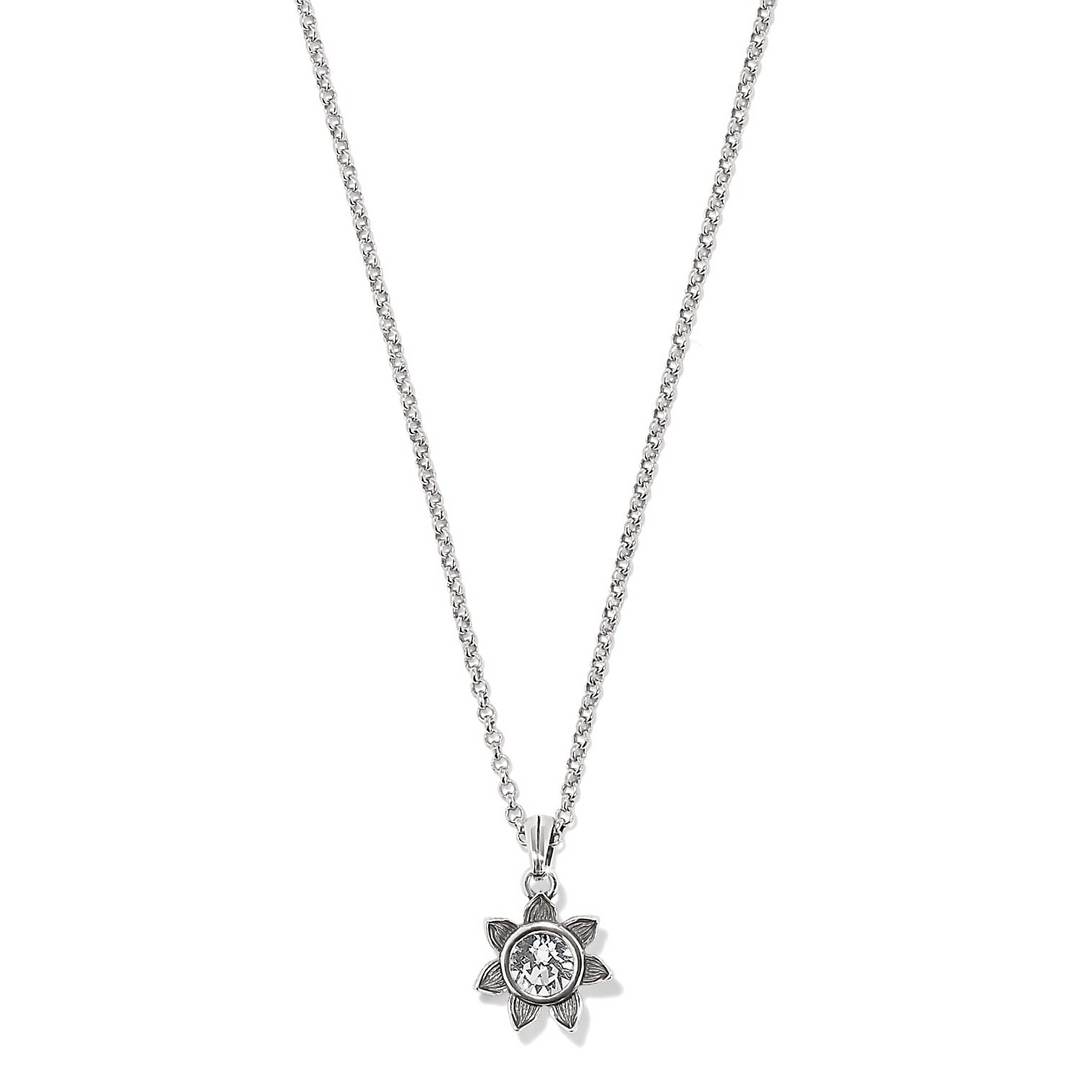 Everbloom Sunflower Necklace - April/Crystal