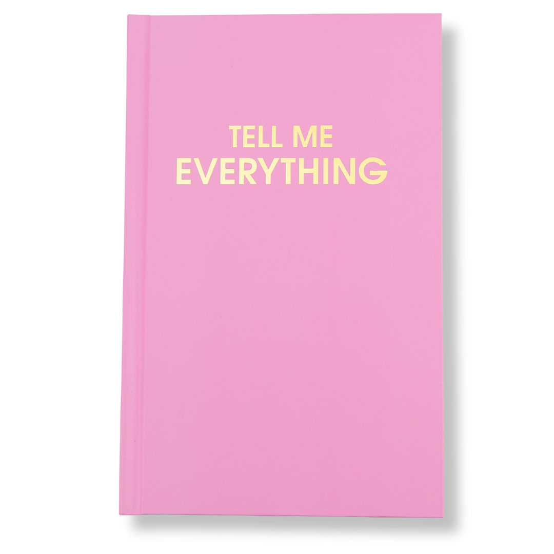 Tell Me Everything - Neon Peony Hardcover Journal