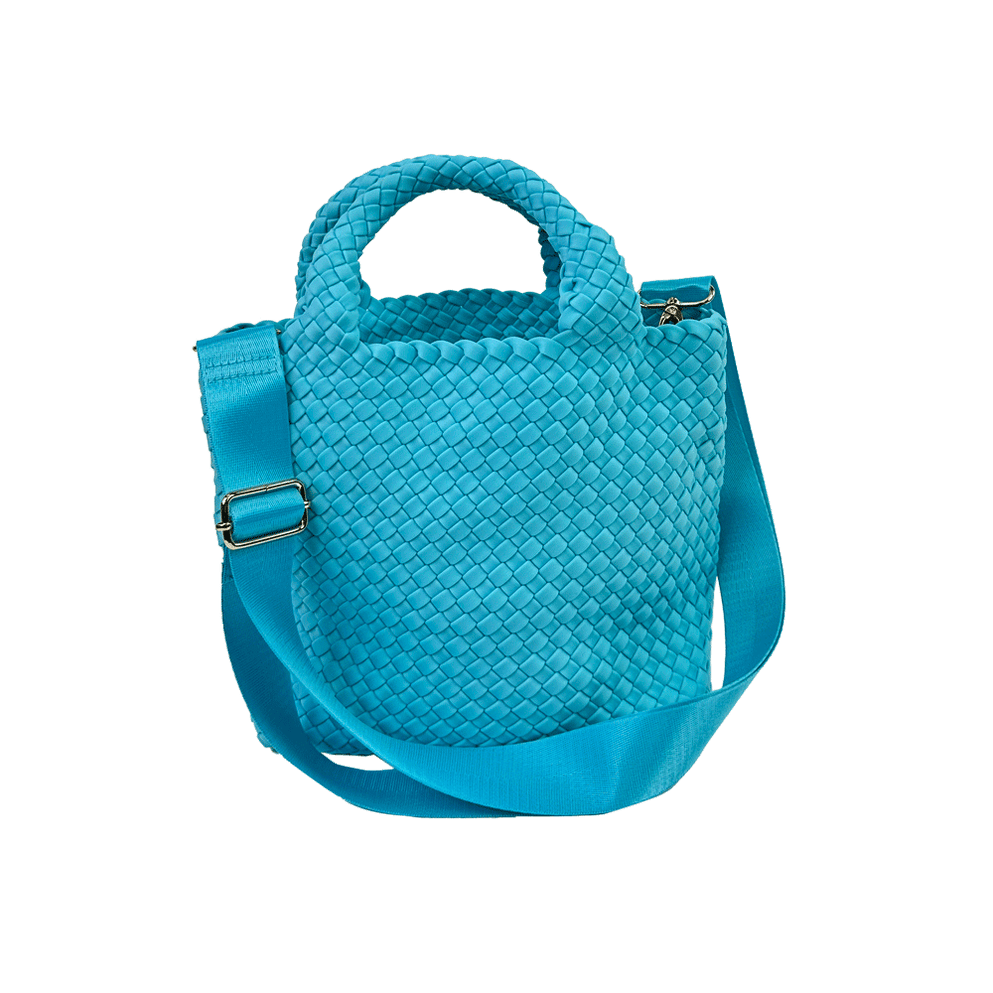 Lucy Small Woven Neoprene Tote - Aqua