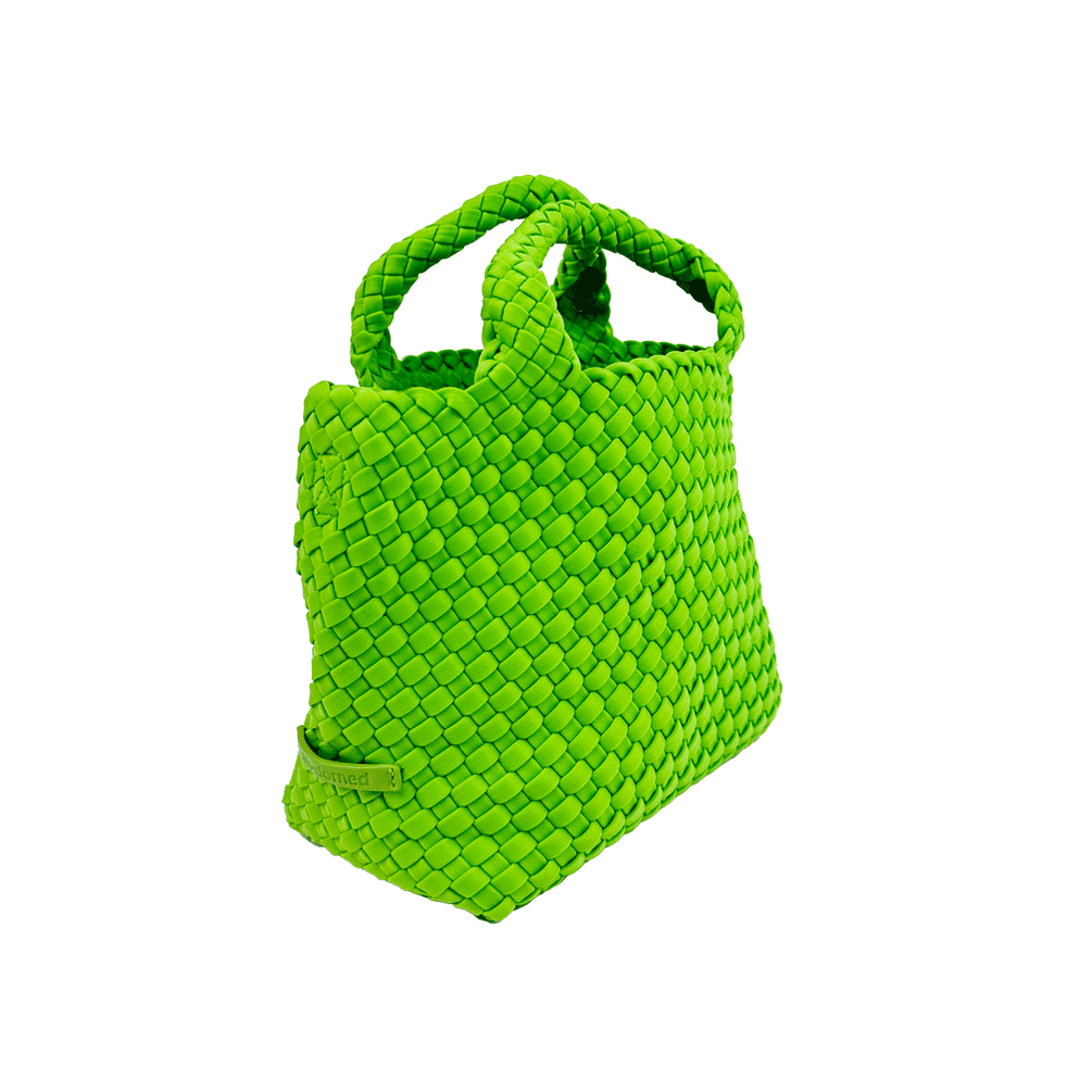 Lucy Small Woven Neoprene Tote - Lime