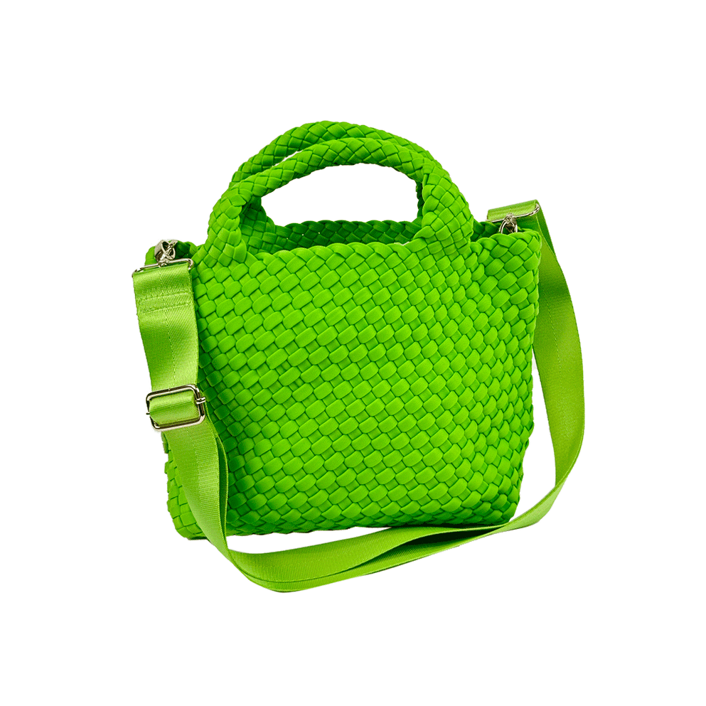 Lucy Small Woven Neoprene Tote - Lime