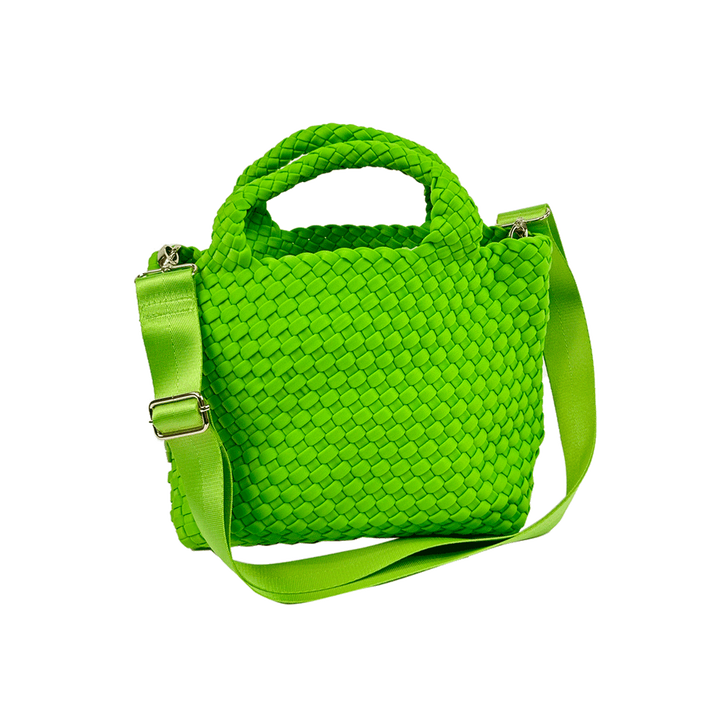 Lucy Small Woven Neoprene Tote - Lime