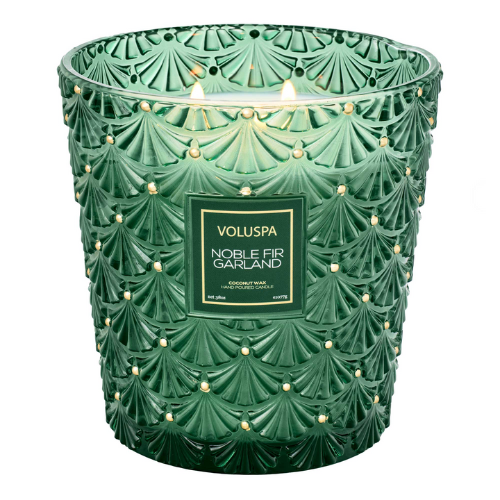 Noble Fir Garland - 3 Wick Hearth Candle