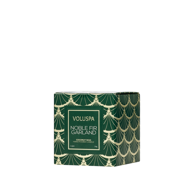 Noble Fir Garland - Boxed Pedestal Candle