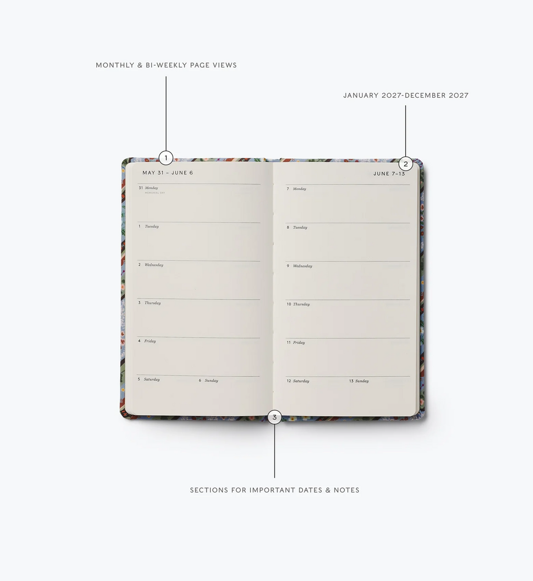 2027 Paisley 12-Month Hardcover Pocket Planner