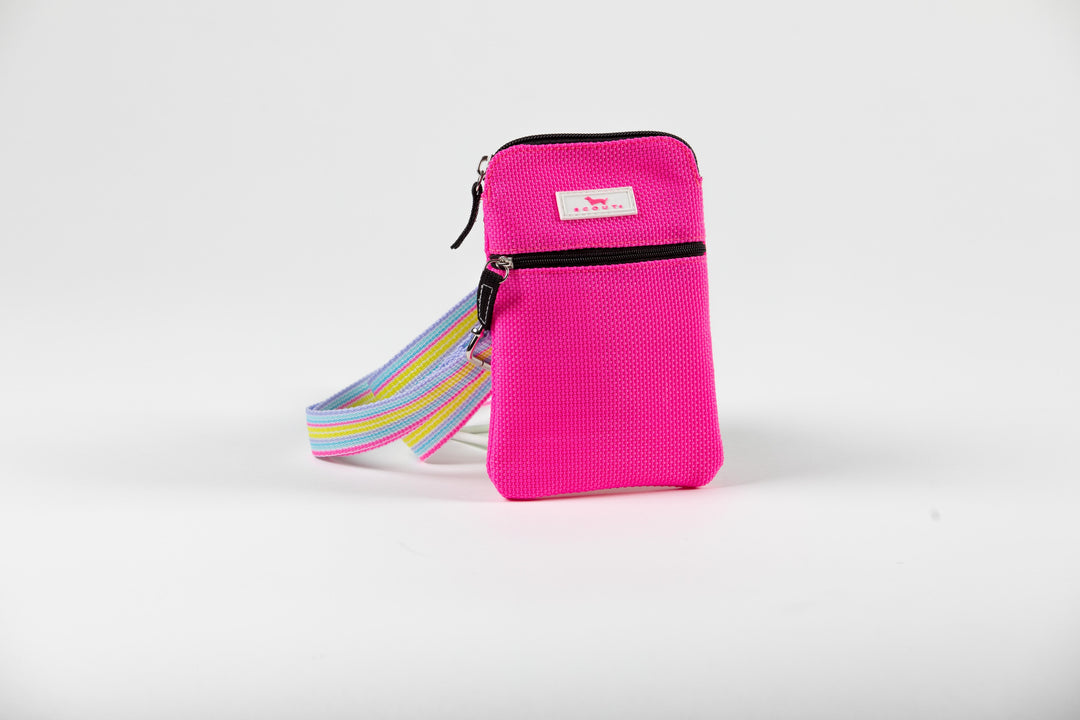 Poly Pocket Woven Crossbody - Neon Pink