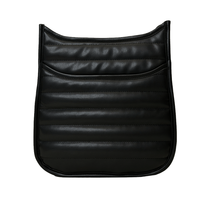 Sarah Quilted Faux Leather Messenger - Black