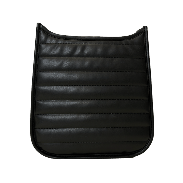 Sarah Quilted Faux Leather Messenger - Black