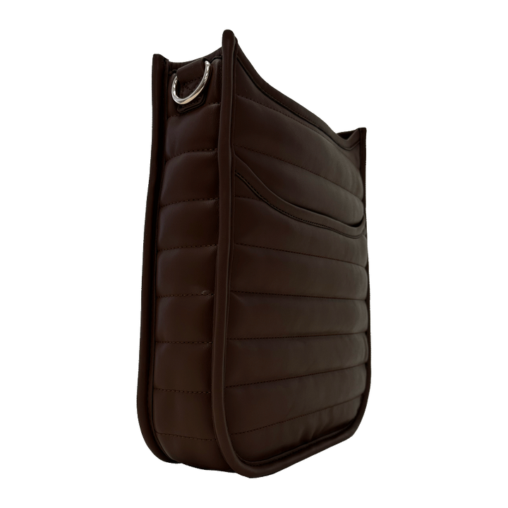 Sarah Quilted Faux Leather Messenger - Mocha