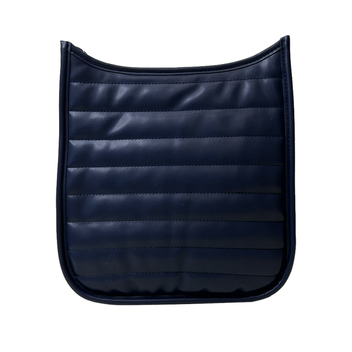 Sarah Quilted Faux Leather Messenger - Navy