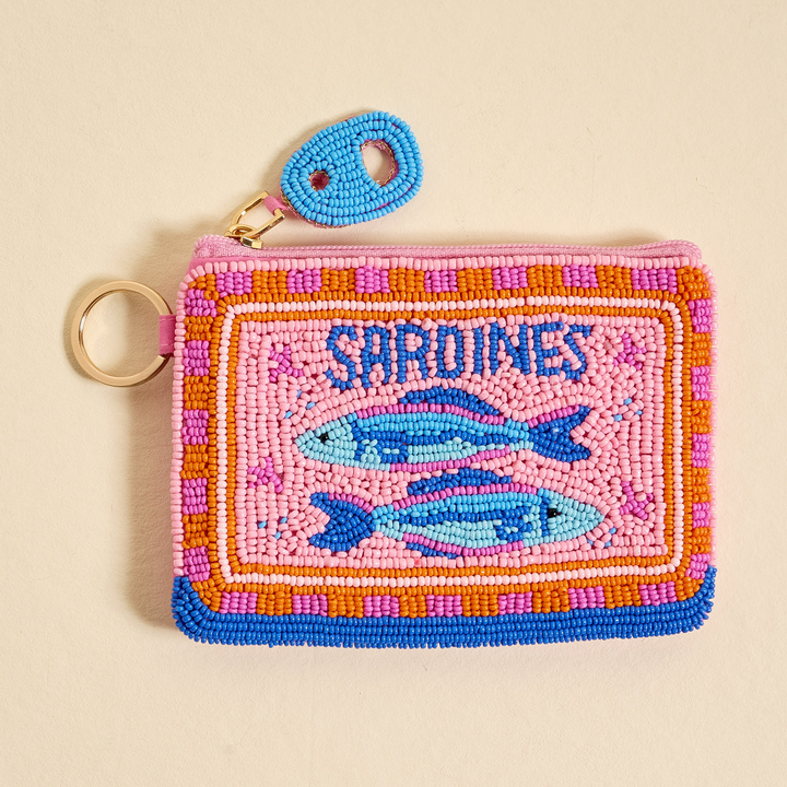 Handcrafted Beaded Pouch - Sardines