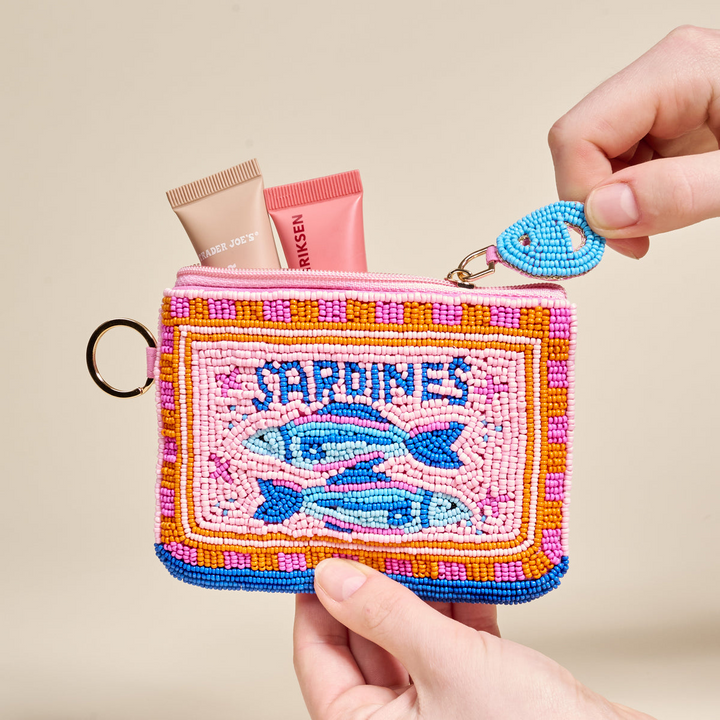 Handcrafted Beaded Pouch - Sardines