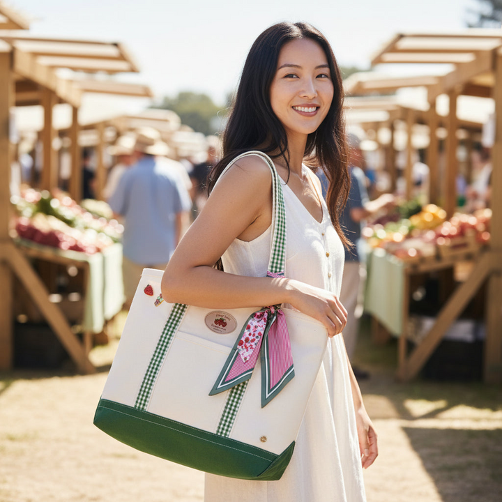 The Darling Canvas Tote Bag - Strawberry Fields