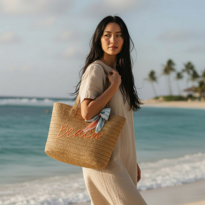 Straw & Sun Tote - Beach