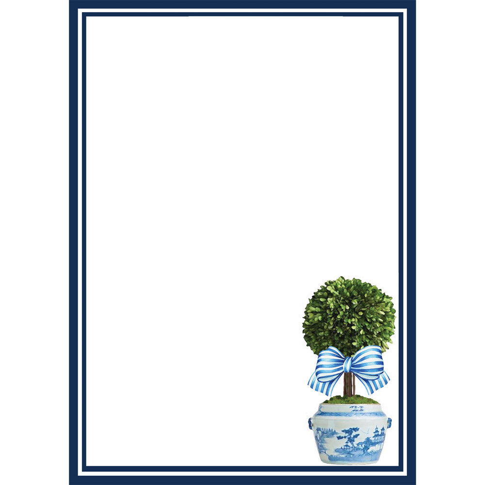 5 x 7 Notepad - Striped Topiary Tree