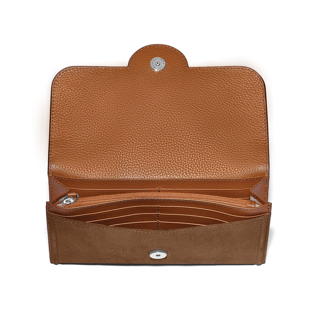 Cadiz Suede Large Wallet - Luggage