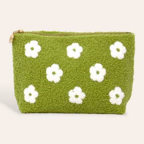 Green Teddy Pouch - Floral