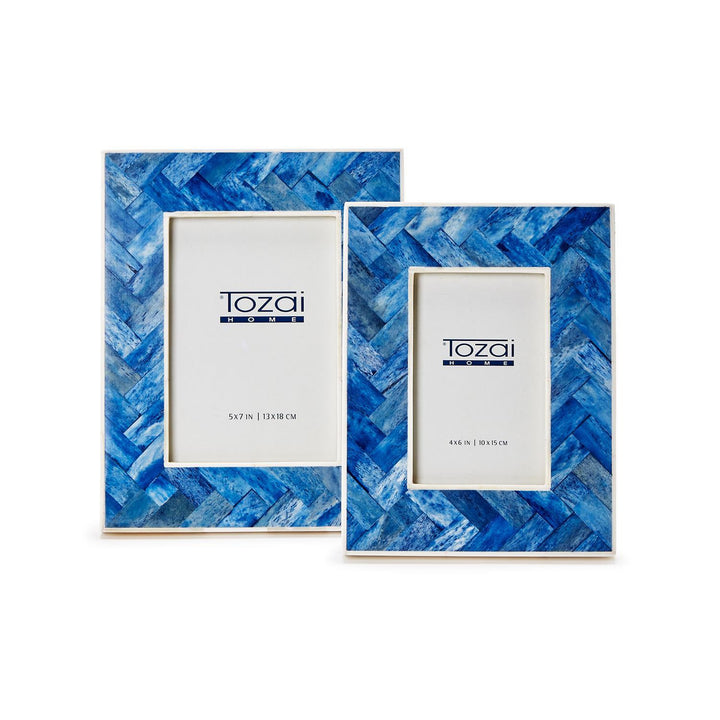 Blue Chevron Photo Frame (4x6)