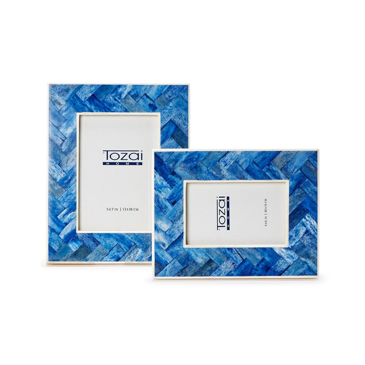 Blue Chevron Photo Frame (4x6)