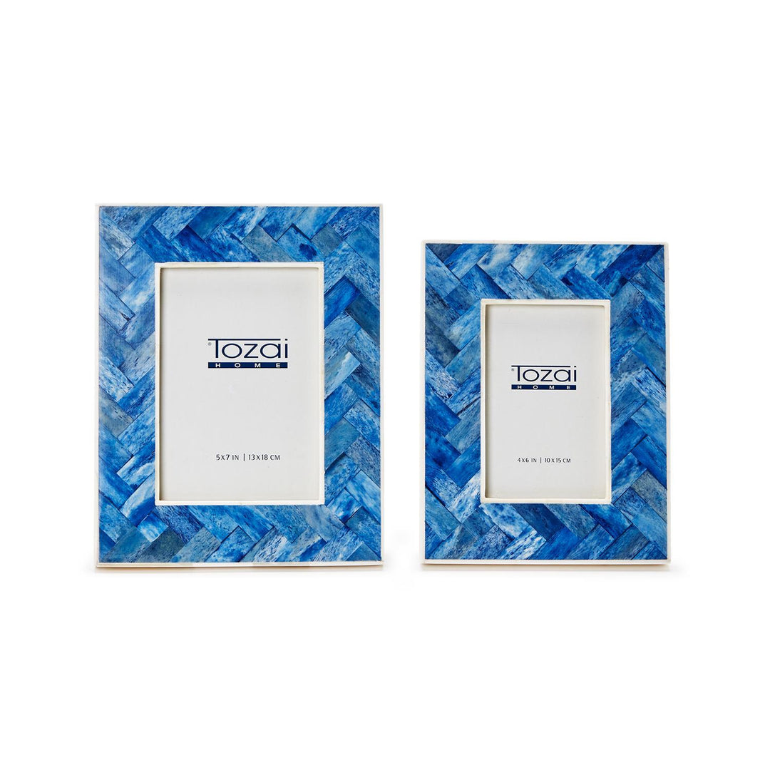 Blue Chevron Photo Frame (4x6)