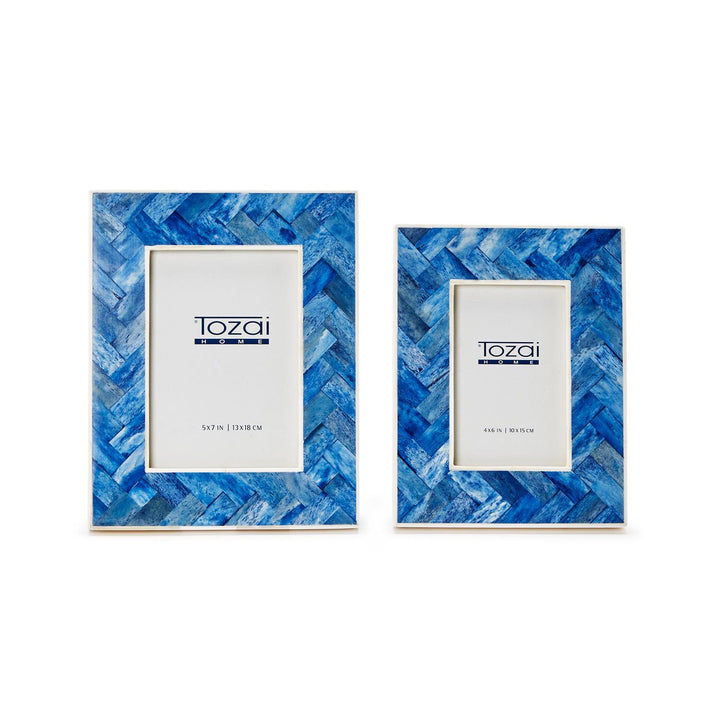 Blue Chevron Photo Frame (4x6)