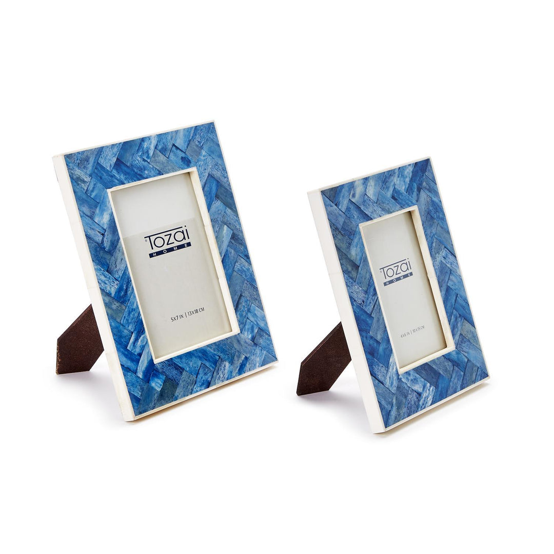 Blue Chevron Photo Frame (4x6)