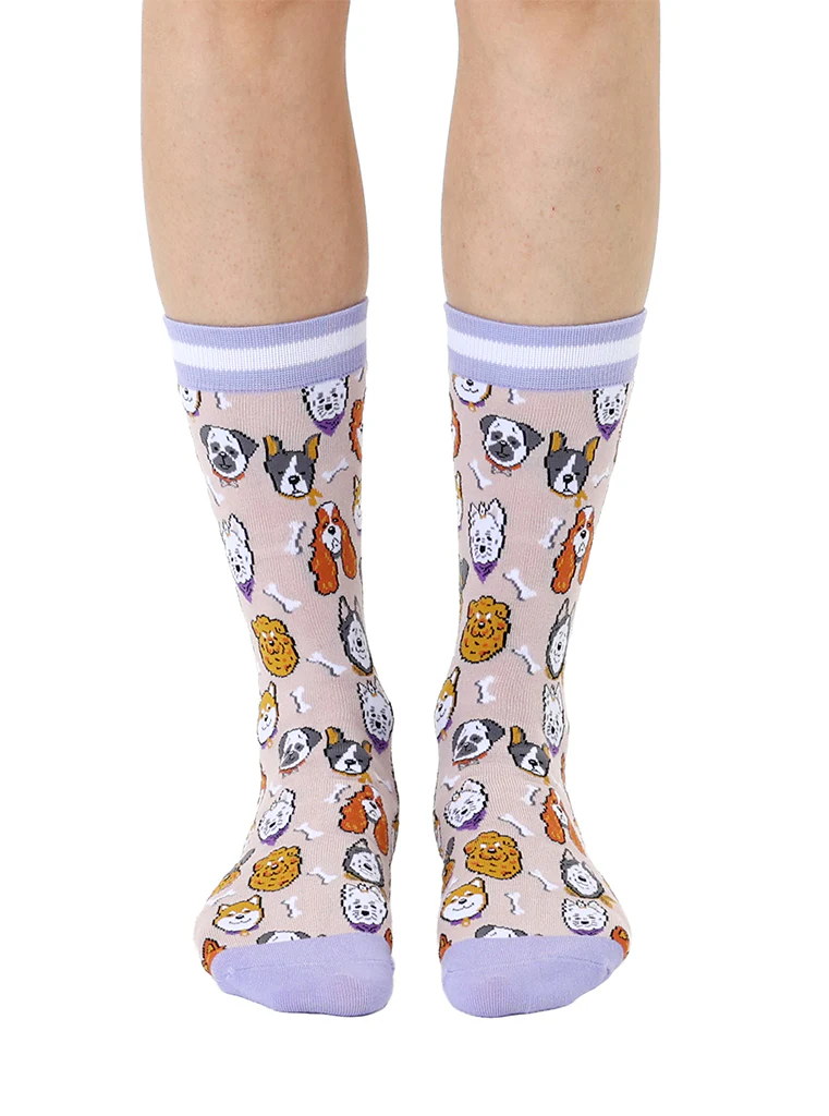 Dog Womens Bamboo Crew Socks