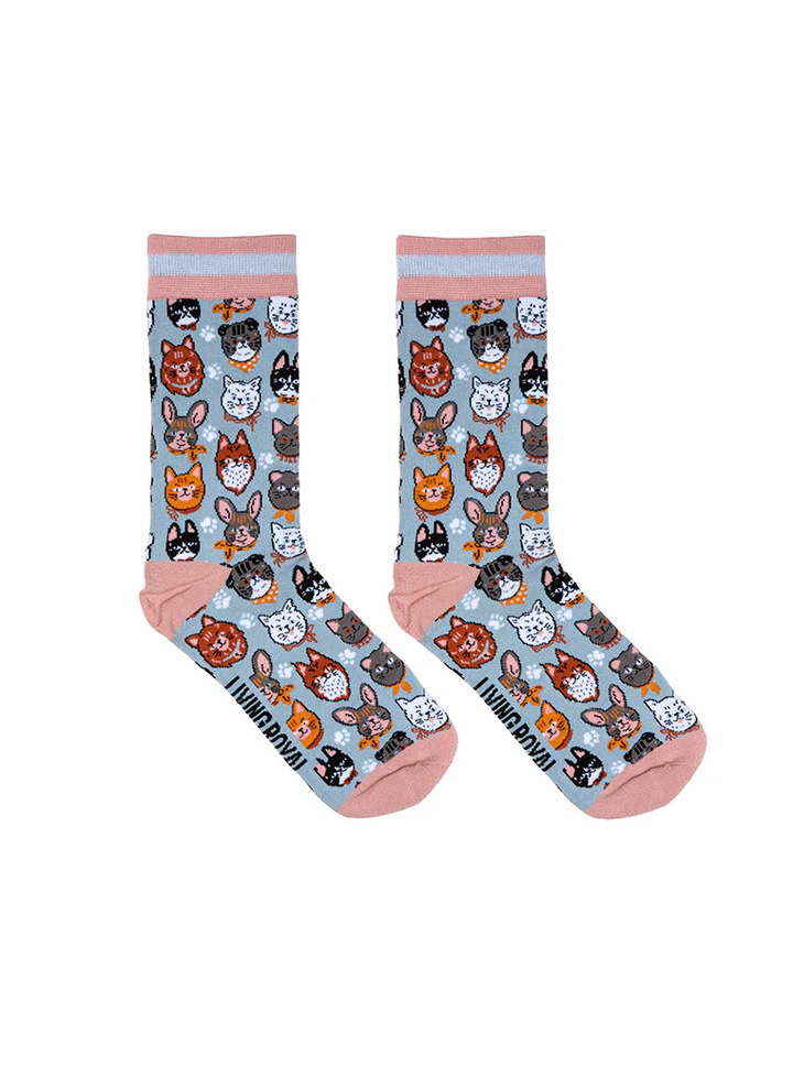 Cat Womens Bamboo Crew Socks